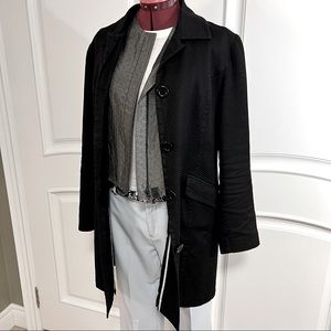 Vintage Mac & Jac black waffle cotton overcoat size 10